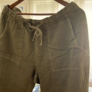 Sanctuary High Waisted Army Green Drawstring Joggers Sz XL